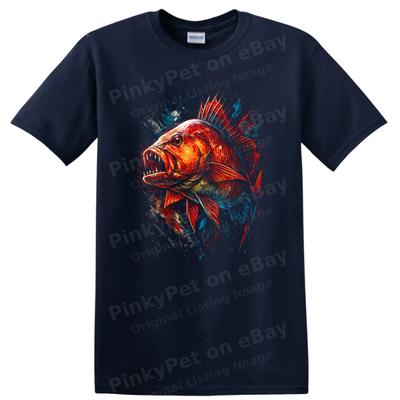 Fish Graphic Art T Shirt Ocean Fishing Sports Creative Design Tee