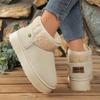 Women's Winter Plush Warm Snow Boots Outdoor Thick Sole Non Slip Cotton Padded Shoes Woman Fashion Faux Fur Platform Ankle Boots