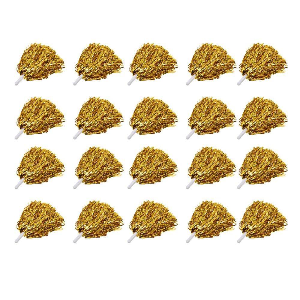 20PCS Handle Cheering Hand Flowers PET Cheerleader Pompoms Sports Team Pom Poms For Sports Party