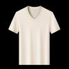 VEE KELLEN Men's Silk Blend V-Neck Short Sleeve T-Shirt
