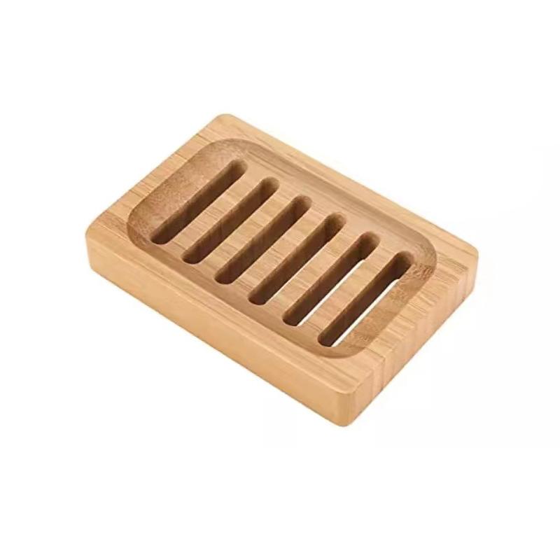 1/5/10pcs Wooden Natural Bamboo Soap Dishes Tray Holder Storage Soap Rack Plate Box Container Bathroom Soap Dish Storage Box