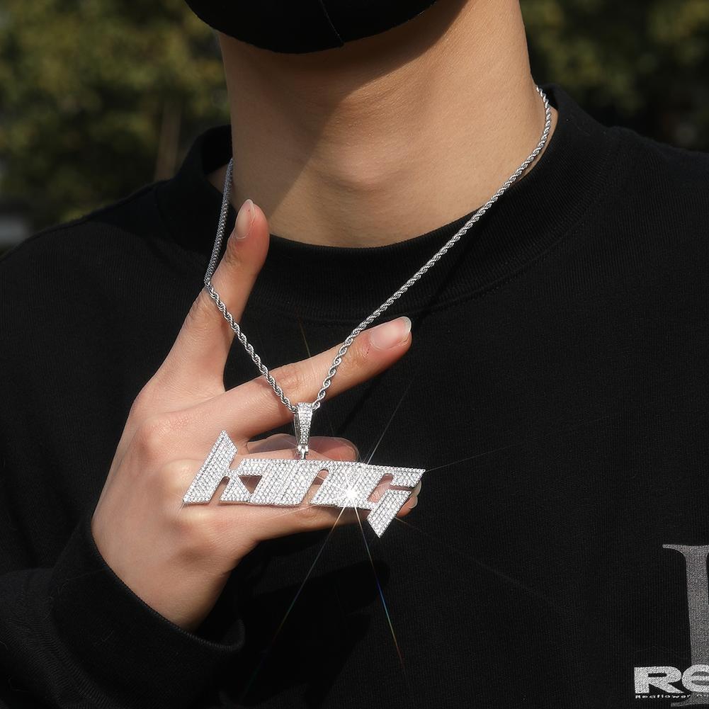 New Design Custom Letter Name Pendant Fashion Necklace Full CZ Bling Diamond Necklace Rapper Women Man Jewelry