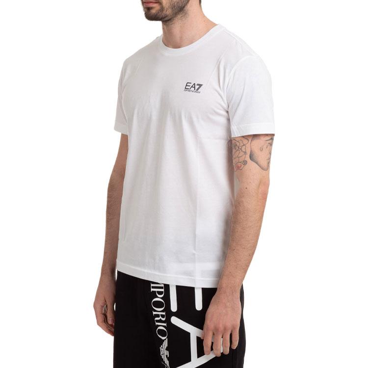 Emporio Armani EA7 Logo Short Sleeve T-Shirt Men Tops White 8NPT51-PJM9Z-1100