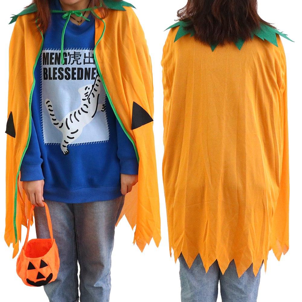Cool Party Kids Adult Costumes Halloween Cloak Halloween Decoration Fashion Accessories Pumpkin Bag
