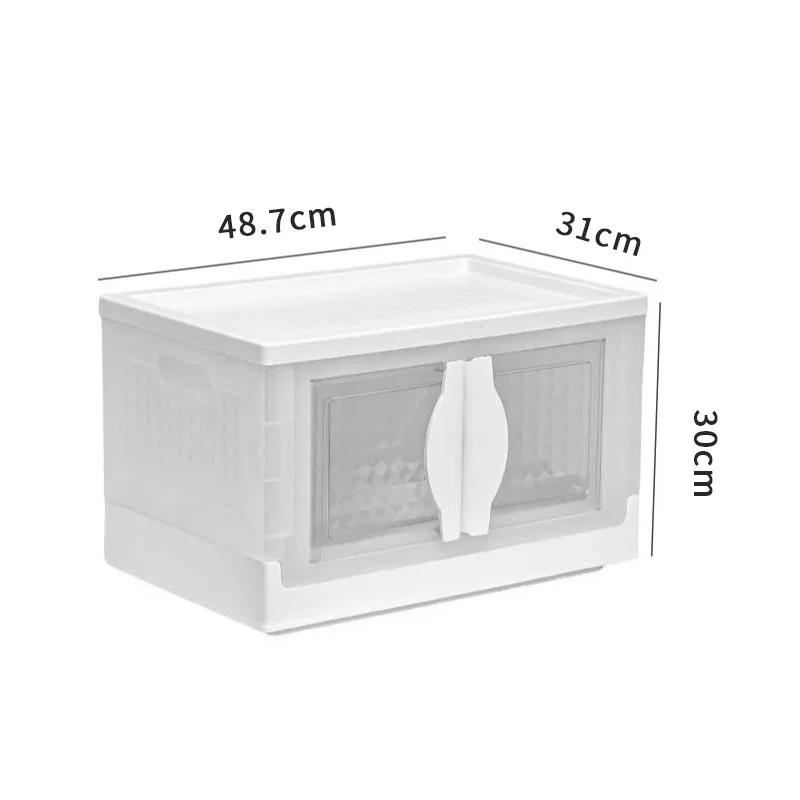 SAglorb 4 Pack Closet Organizers and Storage, 8.4 Gal Storage Bins with Lids, Plastic Foldable Box Collapsible Storage Bins,
