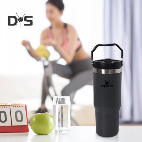 

Соломенный стакан на 30 унций, чашка с вакуумной изоляцией из нержавеющей стали, герметичная термокружка большой емкости для домашнего офиса