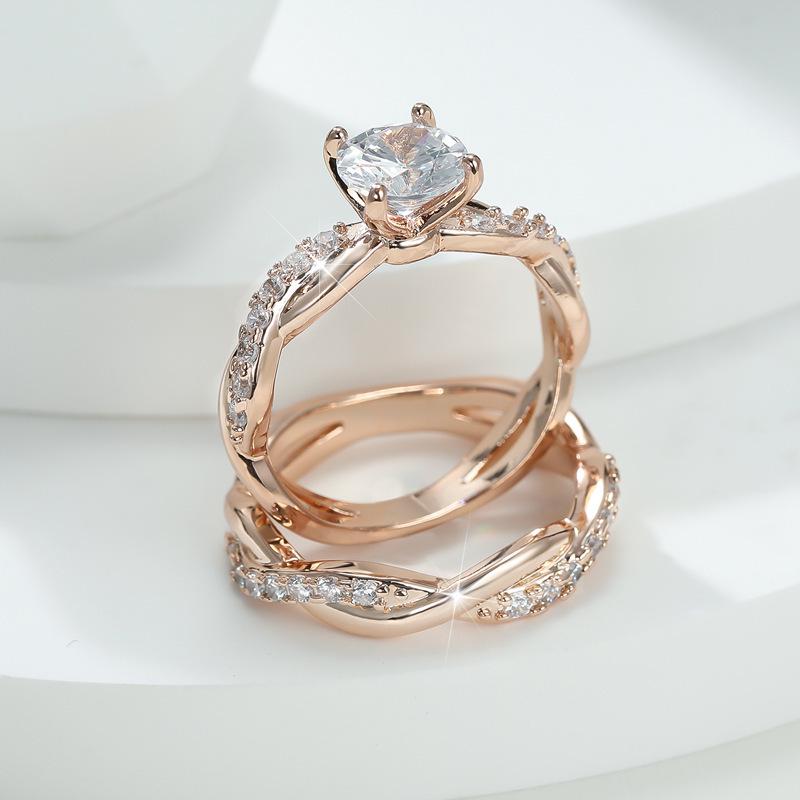 Ou Ni Luxury Rhinestone Twisted Diamond Ring: Elegant European-American Style, Thin Band