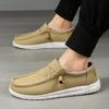 Men Casual Shoes Slip on Canvas Loafers Comfortable Walking Flats for Man Dude Non Slip Soft  Sneakers Summer