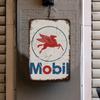 Plåtskylt Mobil Logotyp Rustik Rost Olja Bensinmack Väggskylt Dekoration Bilverkstad Garage Grotta, Present för Alla Tillfällen