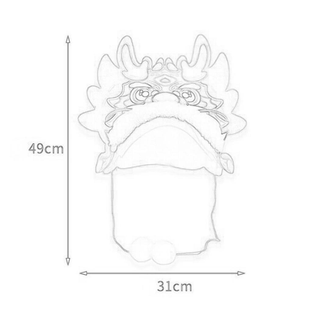 Kinesiska nyårsdrakhatt Djurhatt Prydnad DIY Hantverkstillbehör Nyårsfest Hemma Kontor Dekor Söt Drakhuvudhatt