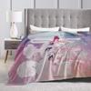 Warm Soft Blankets KPop Demon Hunters Golden Music Throw Blanket  Flannel Bedspread For Living Room Street Trend Sofa Bed Cover