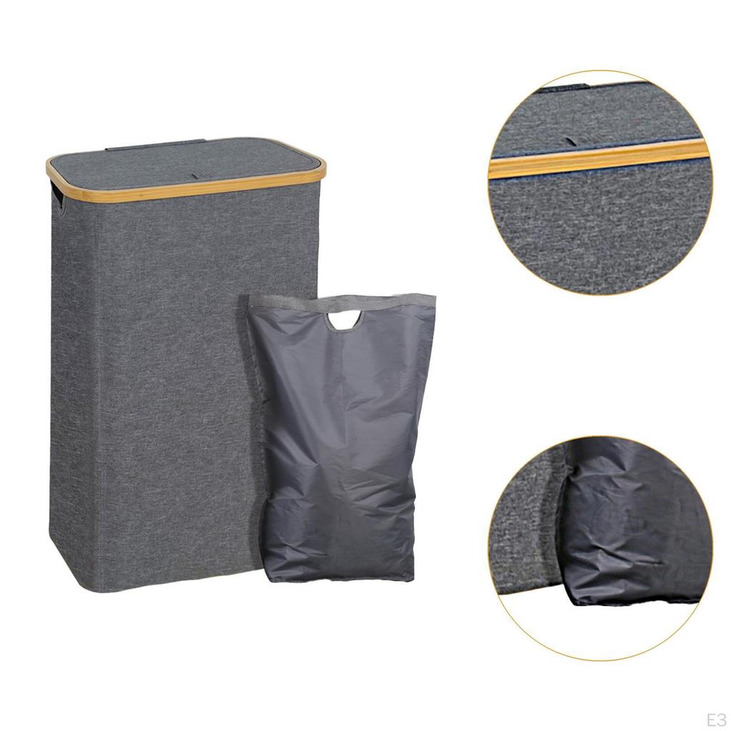 Clothes Bin with Lid, Storage Basket for Bedroom And Bathroom