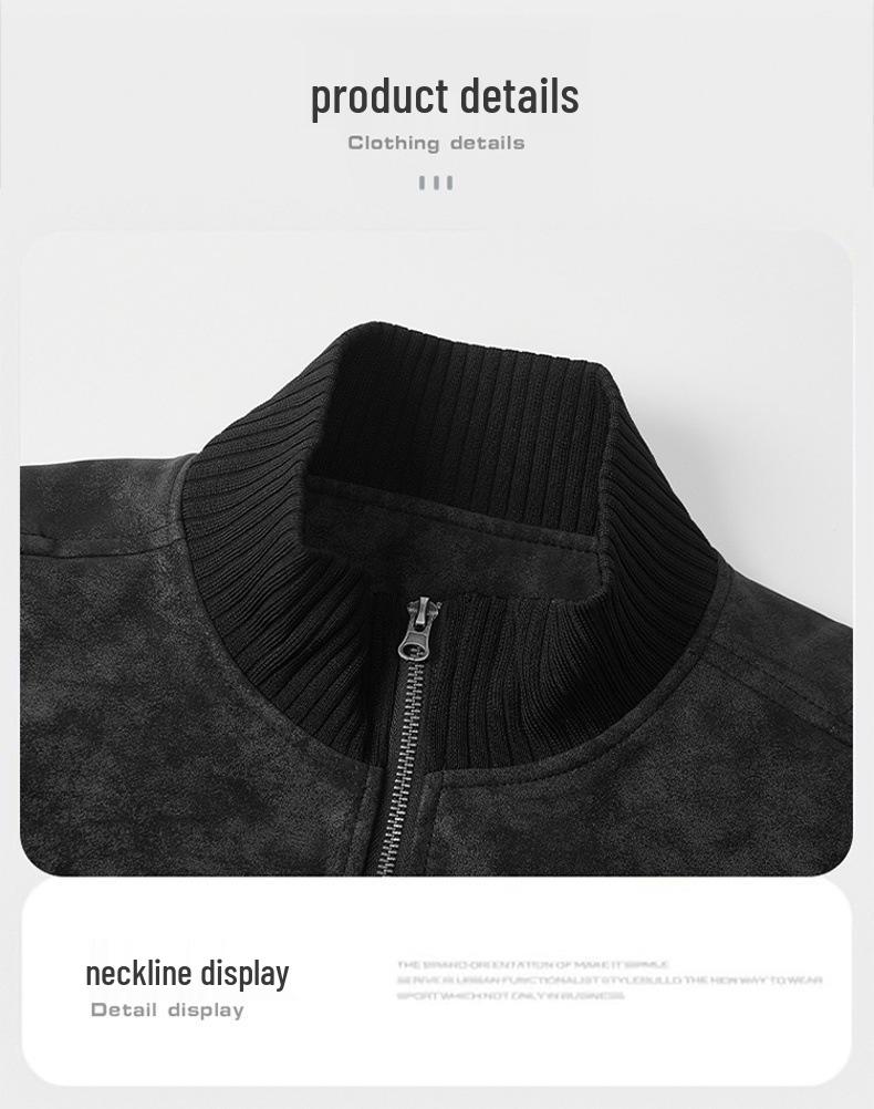 Unisex Retro PU Leather Patchwork Stand Collar Jacket - Spring Casual, Plus Size Available