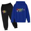 Plush Long Sleeved Pants Loose Pullover Hoodie Set For Children