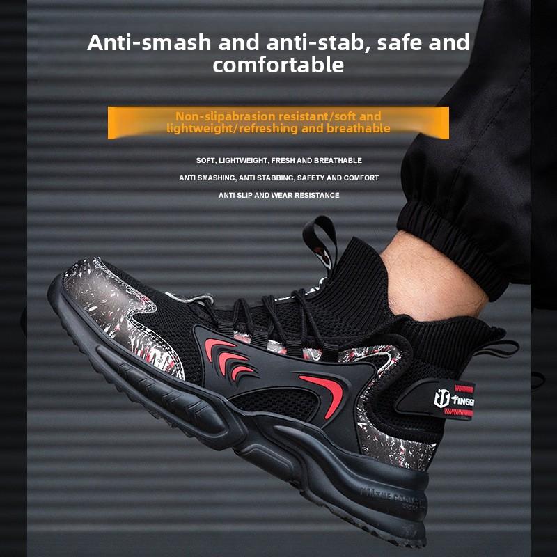 Men's Safety Shoes New Steel Toe Cap Men Footwears Puncture-Proof Anti-smash Work Shoes Men Women Working Shoes Breathable Soft