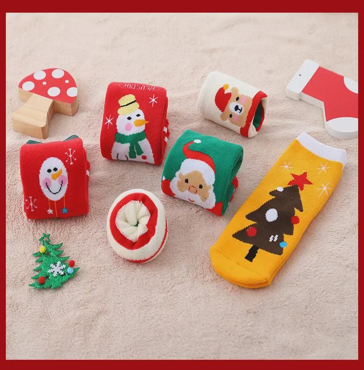 Christmas Cartoon Thick Terry Socks for Boys & Girls: Warm Winter Towel Socks for Kids