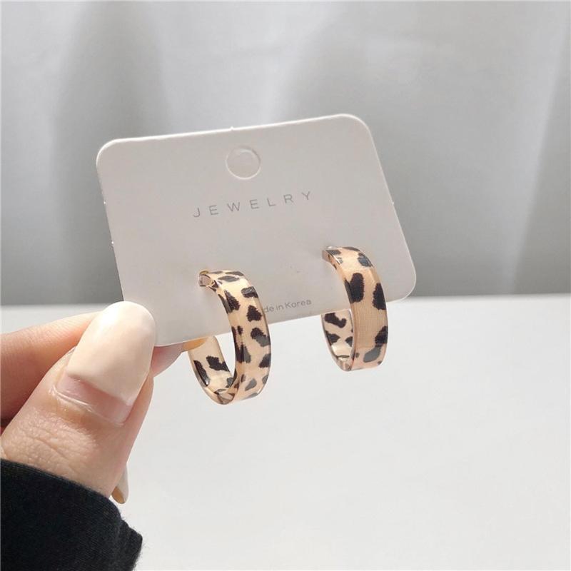 Acrylic Earrings Resin Geometric Hoop Fashion Stud Earrings C-shaped Earrings Resin Earrings Women's Bohemian Earrings