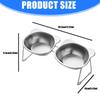 Elevated Cats Bowl Set Nonslip Base Stainless Steel Pet Double Bowl Feeders For Dry and Wet Food Home Feeding Solution