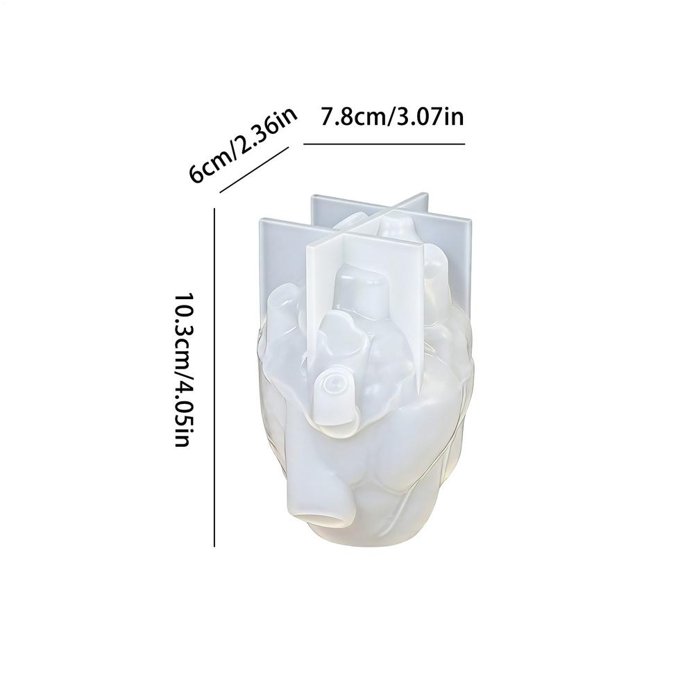 

Organ Silicone Mold 3D Heart Shape Candle Making Tool Clay Mold For Resin Craft Soap Chocolate Home Farmhouse Holiday Party белый