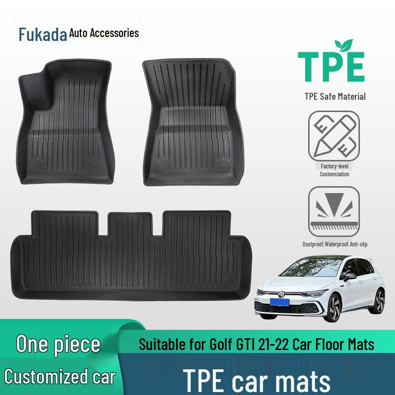 Anti-Slip TPE Floor Mats for 2021-2022 Volkswagen Golf GTI - Durable & Wear-Resistant