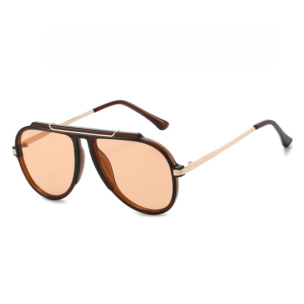 Oversized Retro Aviator Sunglasses for Women Men Trendy Gold Metal Sun Glasses Pilot Gradient Shades