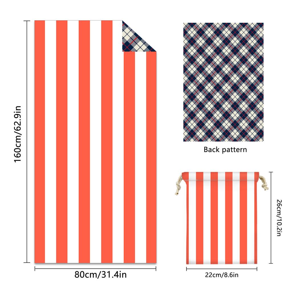 Stripe Series Double-sided Pile Beach Towel Microfiber Towel Printing Bath Towel