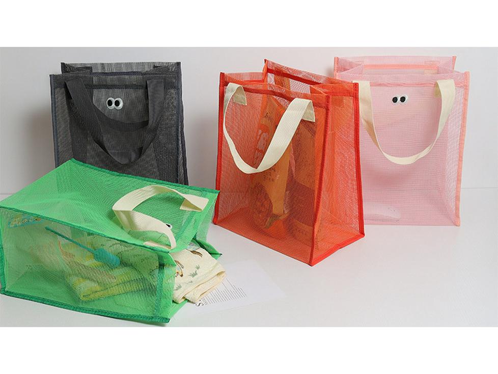 Mesh Beach Tote - Large Capacity, Draining Swim & Toy Storage Bag, Fashion Handbag