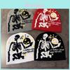 Halloween Skull Knit Hat For Men Women Warm Winter