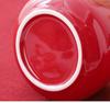 Red Ceramic Wedding Teapot & Water Cup Set - Festive Large-Handled Pot for Banquet and Dowry