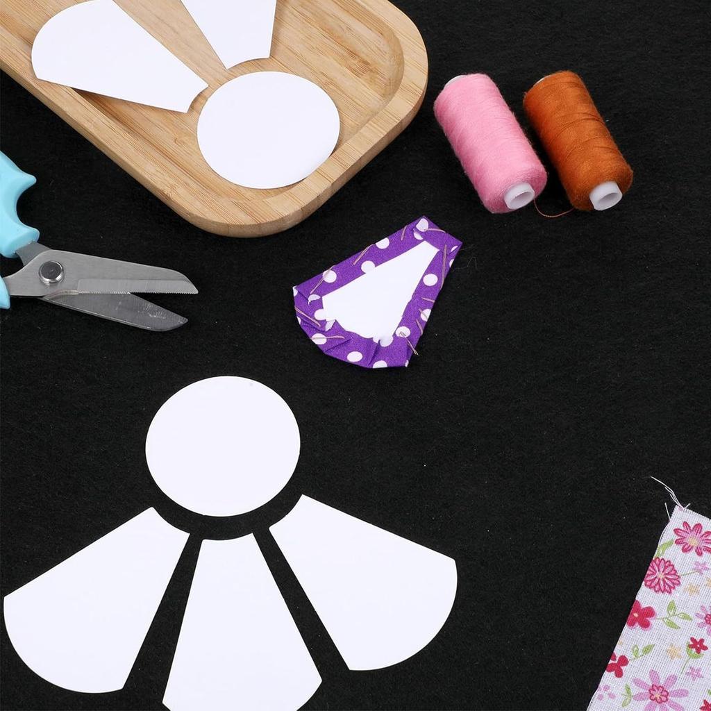 88PCS Paper Piecing Templates Flower Shaped Paper Quilting Supplies for Sewing White 88PCS Set
