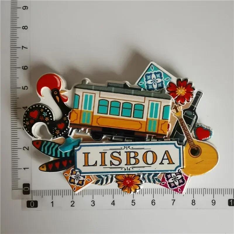 Portugal Fridge Magnets Tourist Souvenir Portuguese Cock Lisboa Tram Guitar Magnetic Refrigerator Sticker Collection Travel Gift