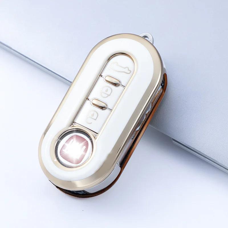 TPU Auto Schlüsselhülle Abdeckung für Fiat 500 Ducato Panda 500L Punto Lancia Musa für Citroen Jumper für Peugeot Boxer Auto Zubehör