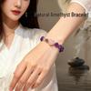 Natürliches Amethyst- und Rosa-Kristall-Perlenarmband - Einfacher Chinesischer Stil