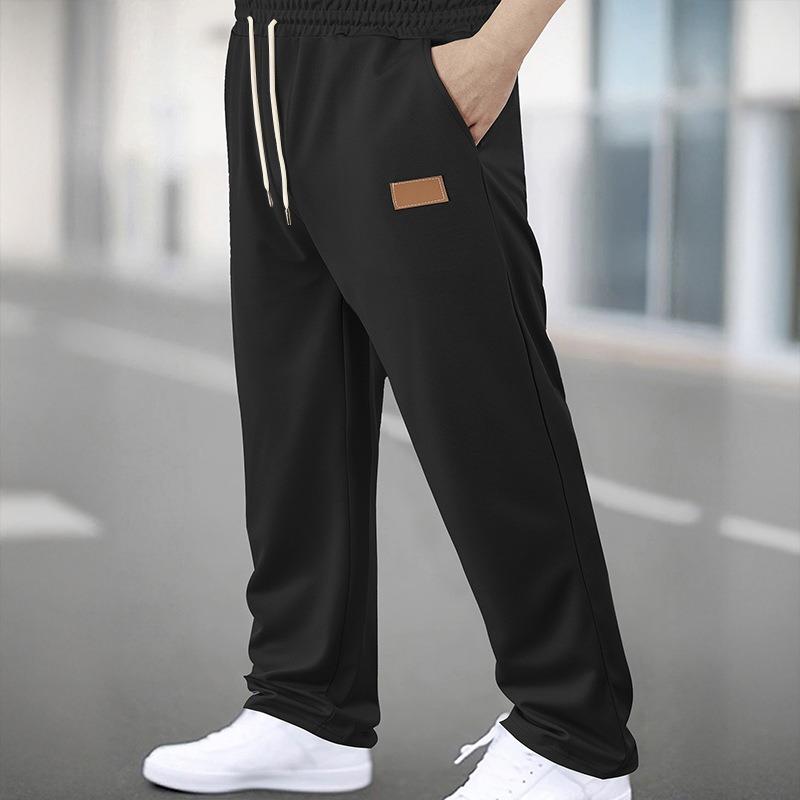 Spring Fashion Straight Casual Trousers Men's Sweatpants Drawstring Elastic Waist Micro Loose Neutral Wind Sports Trend Versatile