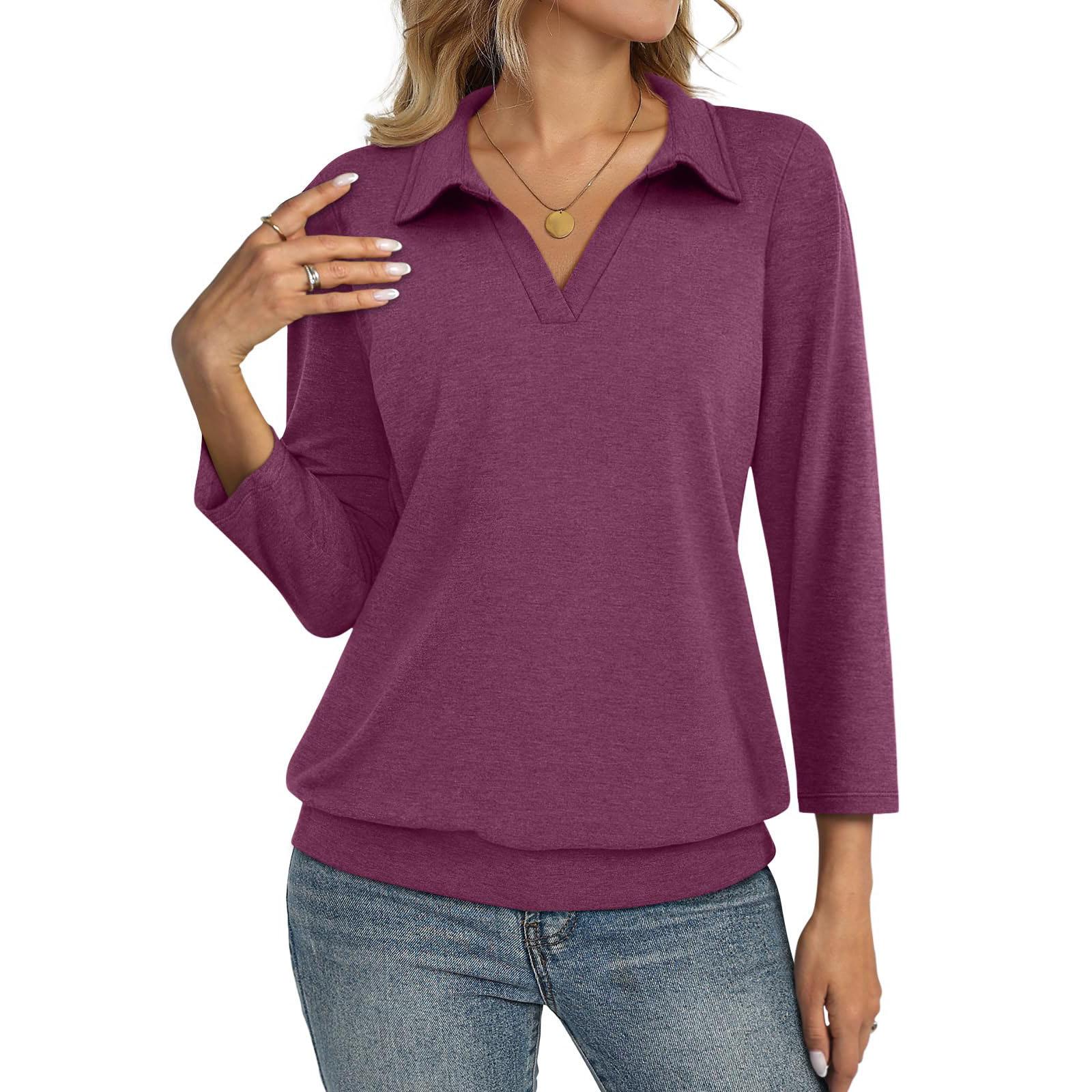 Женская мода кэжуал ,цветной топ XXL фиолетовый