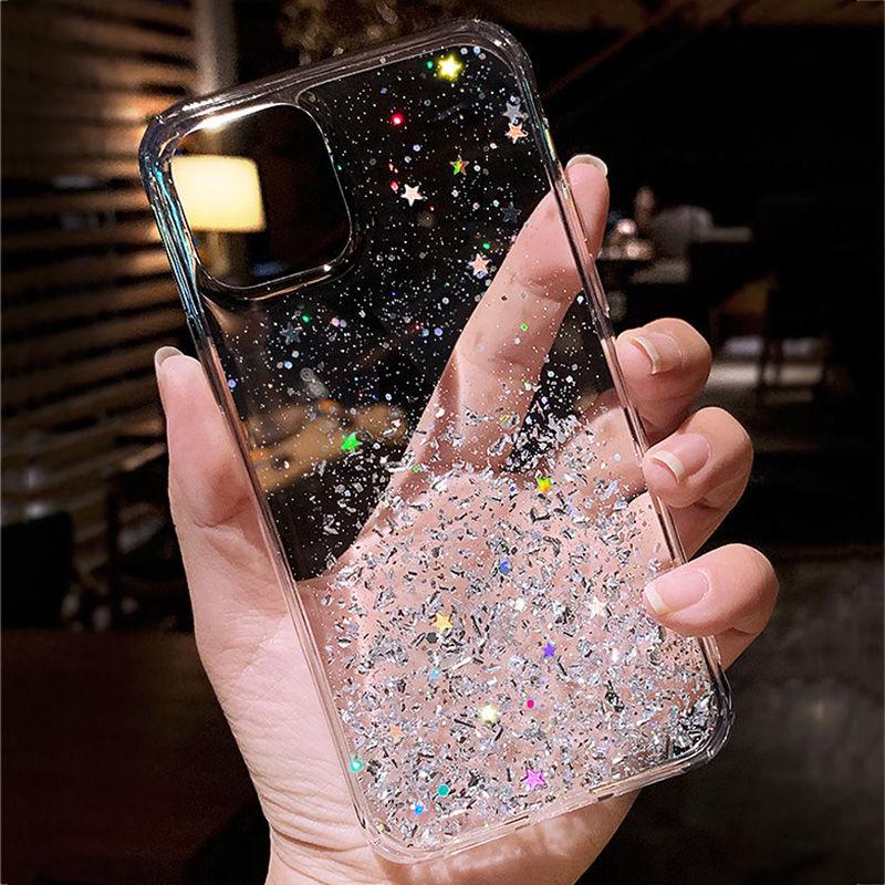 Bling Glitter Phone Case For Iphone 11 12 Pro Max Xr Xs Max X 7 8 6s Plus Soft Silicone Transparent Back Cover For Iphone 13pro