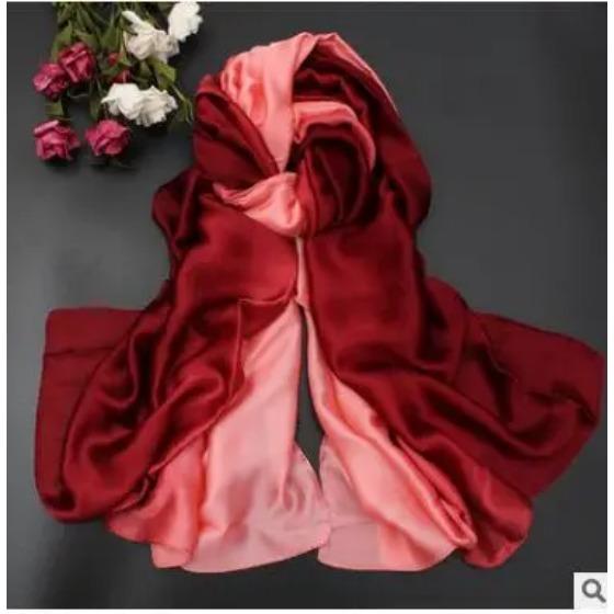 190*110cm Women Chiffon Scarf Gradient Color Protection Spring Summer Multicolor Printed Shawl Poncho Beach luxury ladies retro