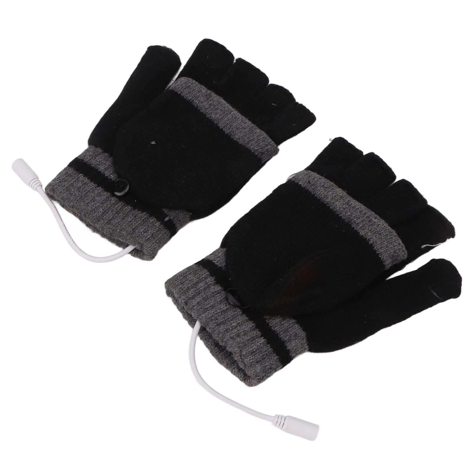 

Перчатки с подогревом для полных и полупальцев, USB-перчатки без пальцев для вязания с электроприводом для ноутбука на зиму