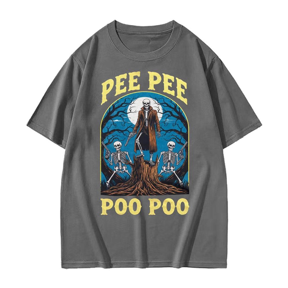 New SpringSummer Mens and Womens Pee Pee Poo Poo Pattern Printed Tshirt Fashion Casual Short Sleeve Round Neck Tshirt