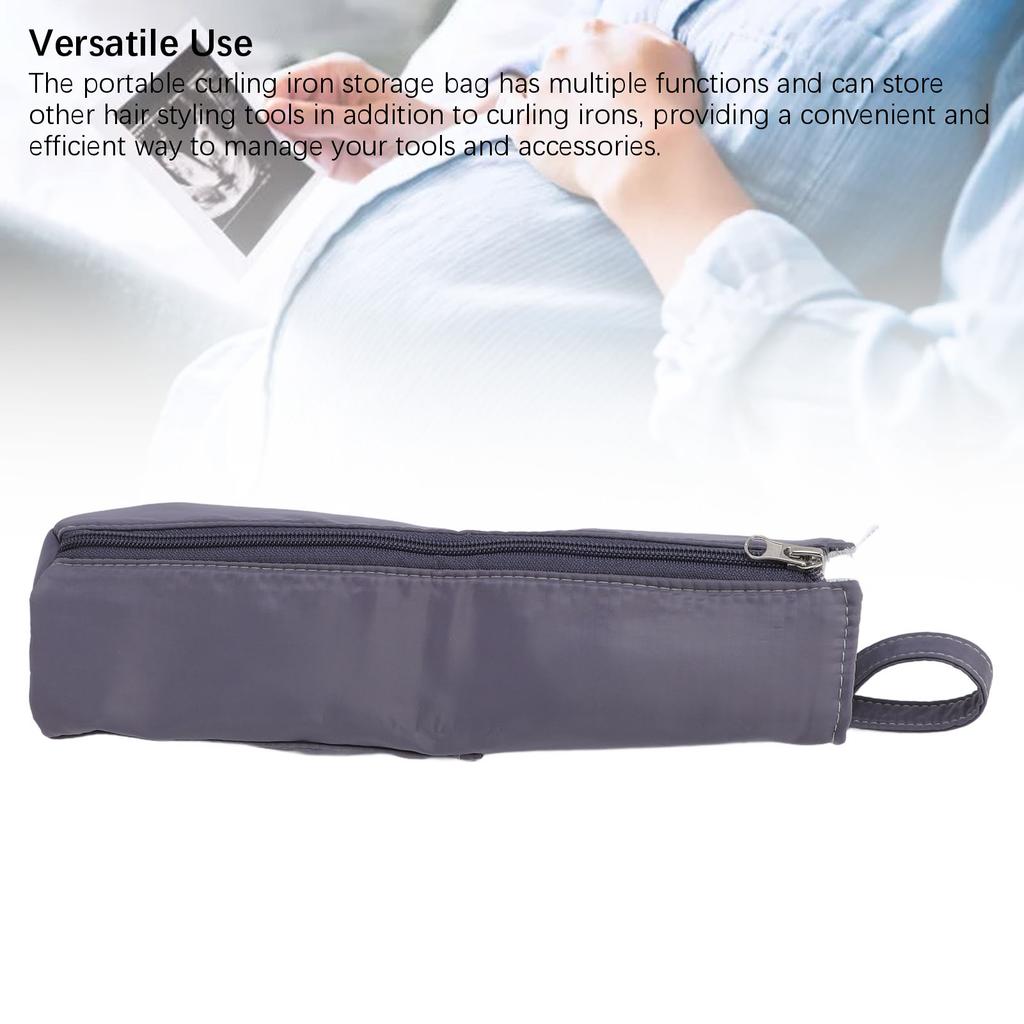 Curling Iron Storage Bag Hot Hair Tools Organizer Bag Hanging Portable Hair Tools Travel Pouch for Travel Gray
