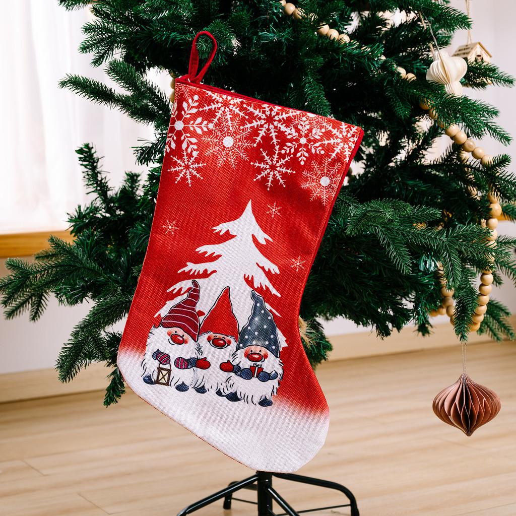 Adorable Christmas Stockings With Forest Santa Print For Festive Holiday Decor