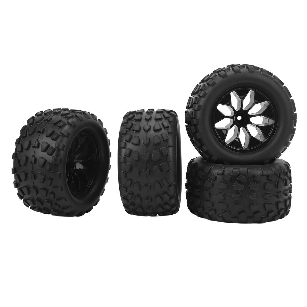 4 PCS RC Tires and Wheels RC Car Tires Replacement Rubber Tires Preglued for 1/10 RC Truck