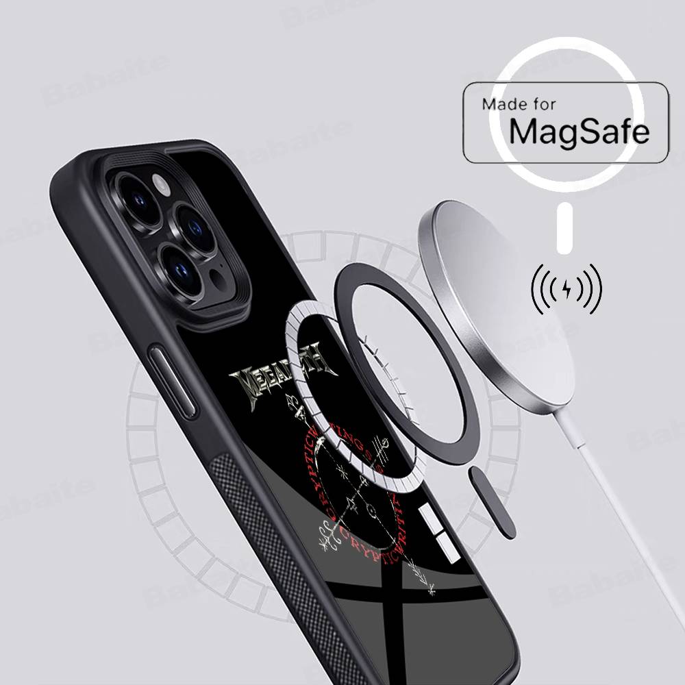 

Music Band M-Megadeth Phone Case For IPhone 16 15 14 13 12 11 17 Pro Max Plus Magnetic Wireless Cover iPhone 16 plus