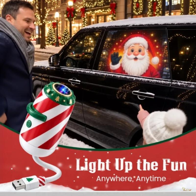 Usb Christmas Projector Light 6/12/24 Patterns Flexible Led Xmas Projection Lamp For Car Bedroom Party Decor