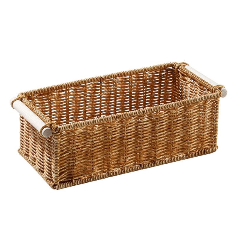 Practical Plastic Woven Storage Baskets Desk Storage Case Portable Organizers for Modern Living Space Saving Home Use S