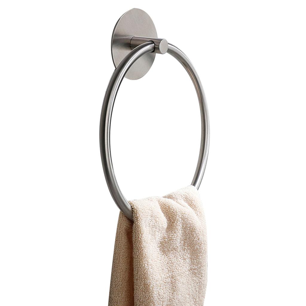 Stainless Steel Towel Rings Hand Towel Holder Bathroom Wall Mounted Kitchen Towel Rack Self Adhesive Bathroom Accessory