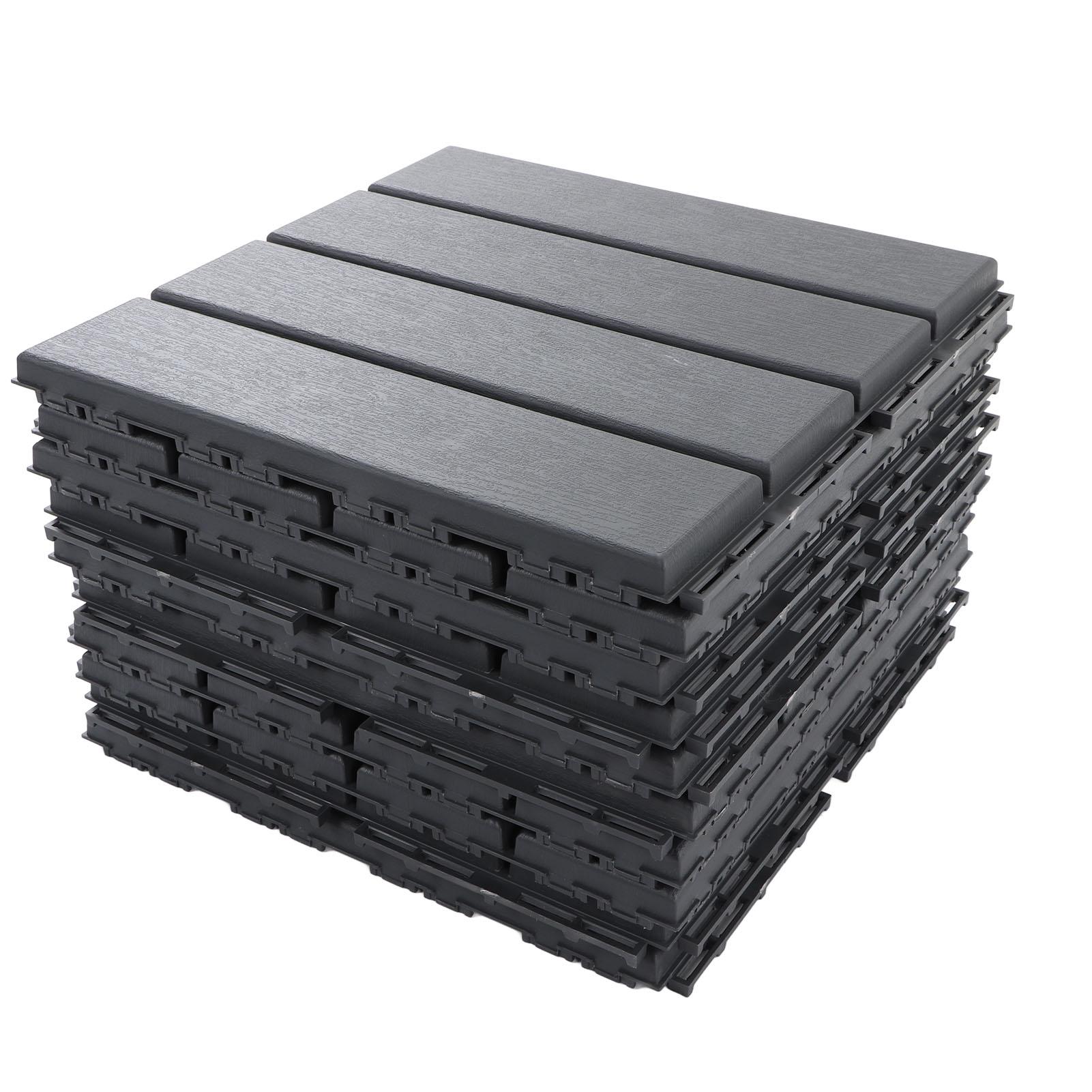 

30Pcs Interlocking Deck Tile Waterproof Drainage Floor Cushion Tile PP 30x30cm for Patio