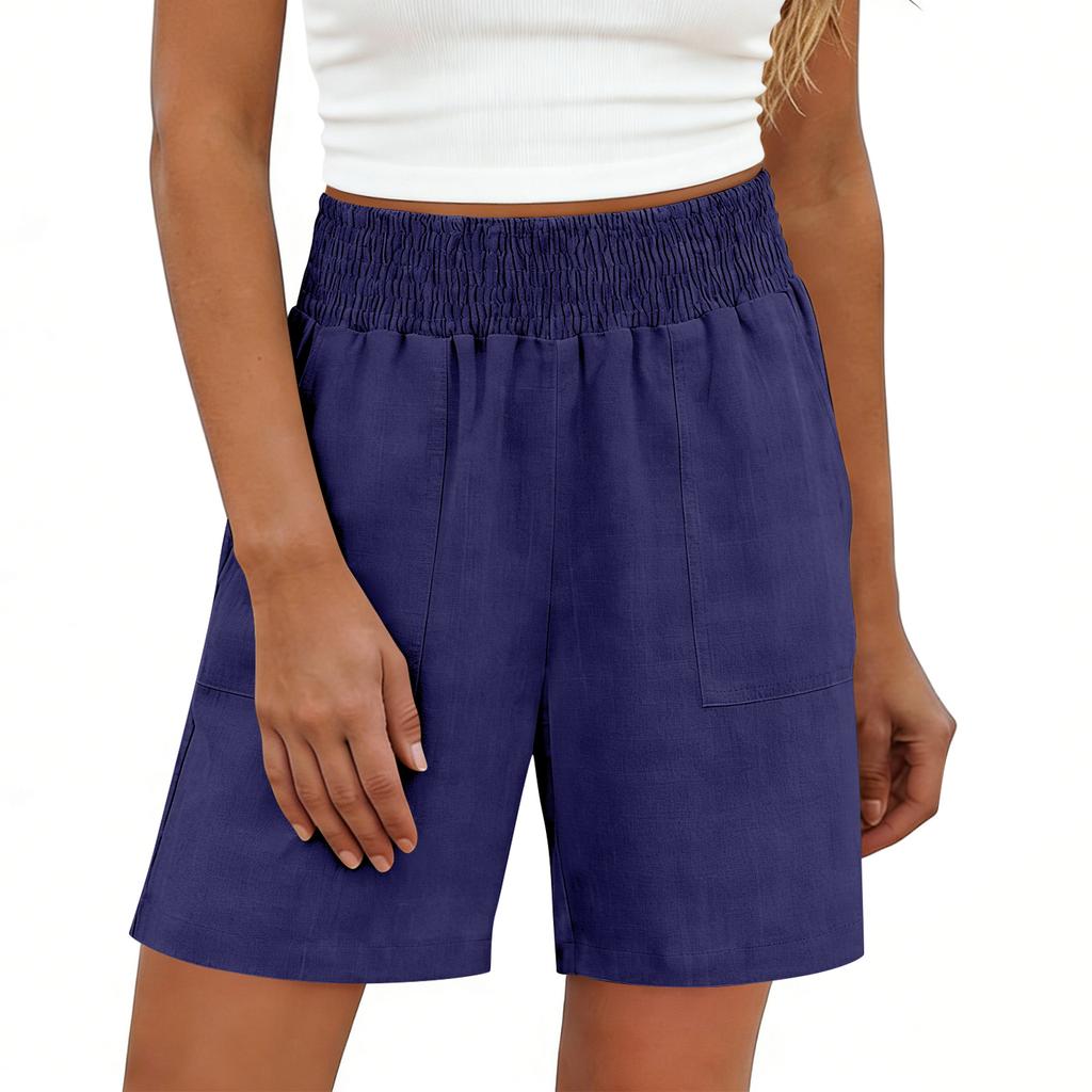 Shorts For Women Casual Summer High Waisted Wide Leg Beach Vacation Shorts With Pockets