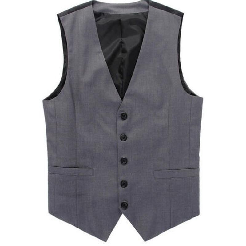 AOYOG Mens Formal Business Suit Vests 5 Buttons Regular Fit Waistcoat for Suit or Tuxedo