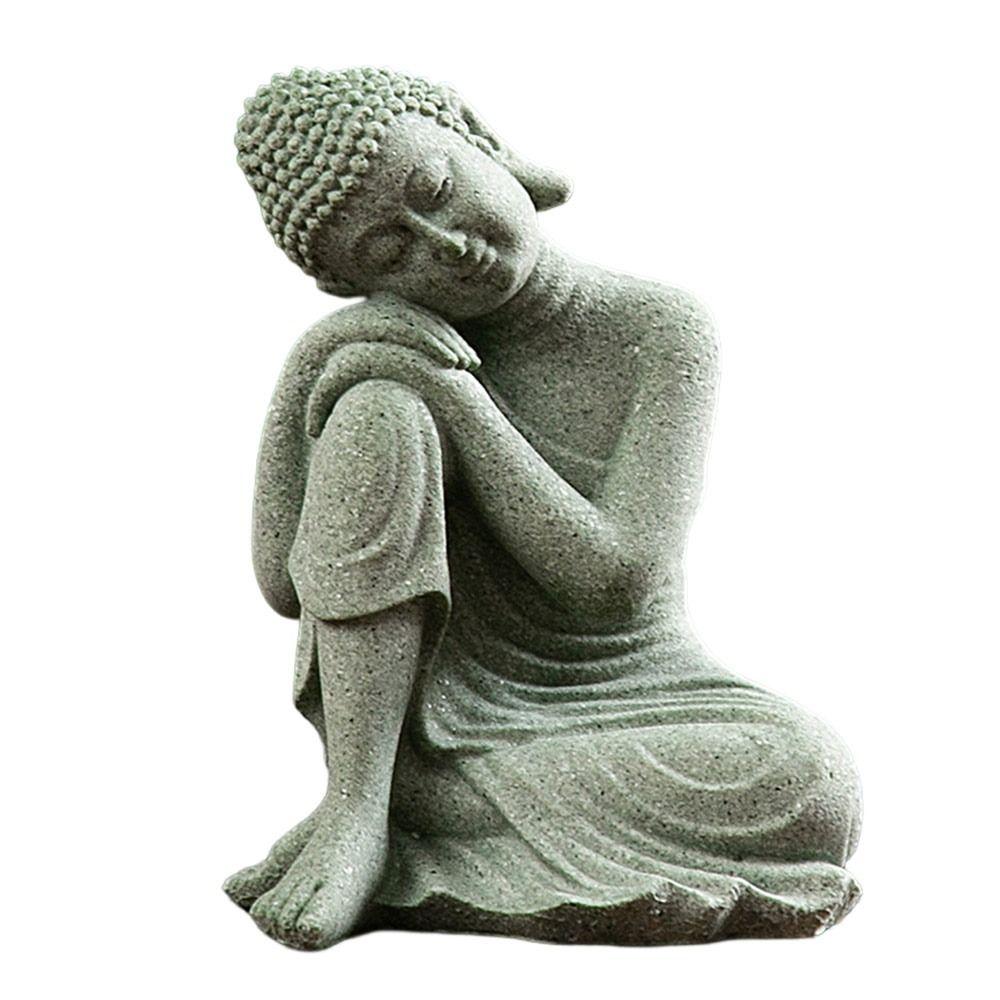 Sandstone Fish Tank Statue Craft Buddha Figurine Buddha Zen Sculpture  Fish Tank Accessories